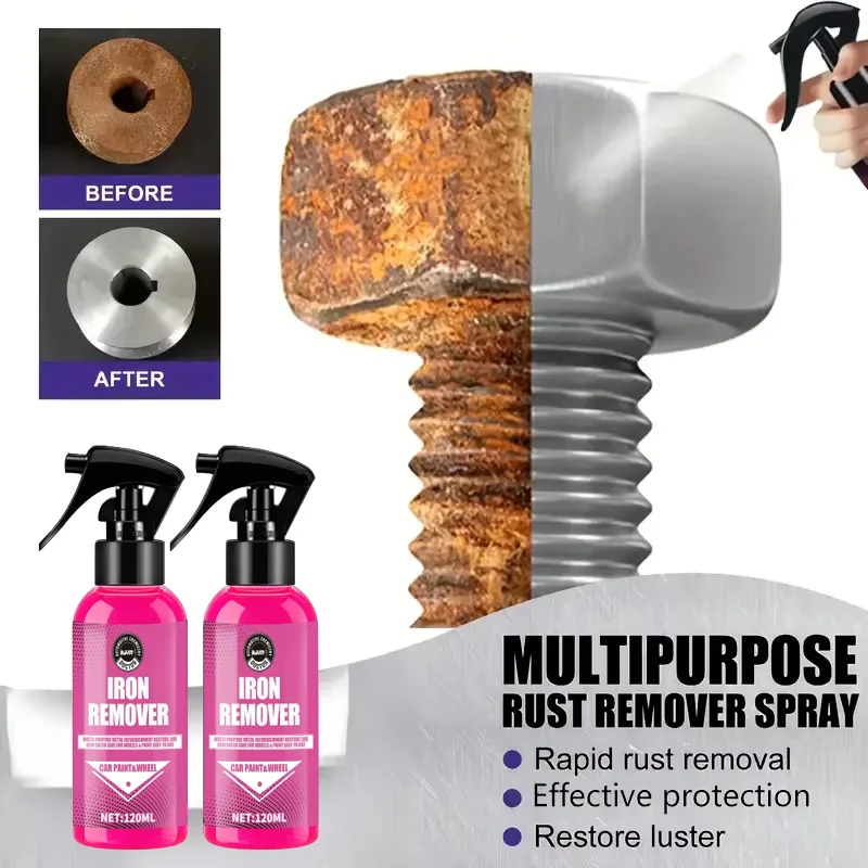 KJM 120ML Powerful Rust Removal Spray Fast-Acting Iron Remover for Car Tools Home Appliances - Efficient Renovation Solution
