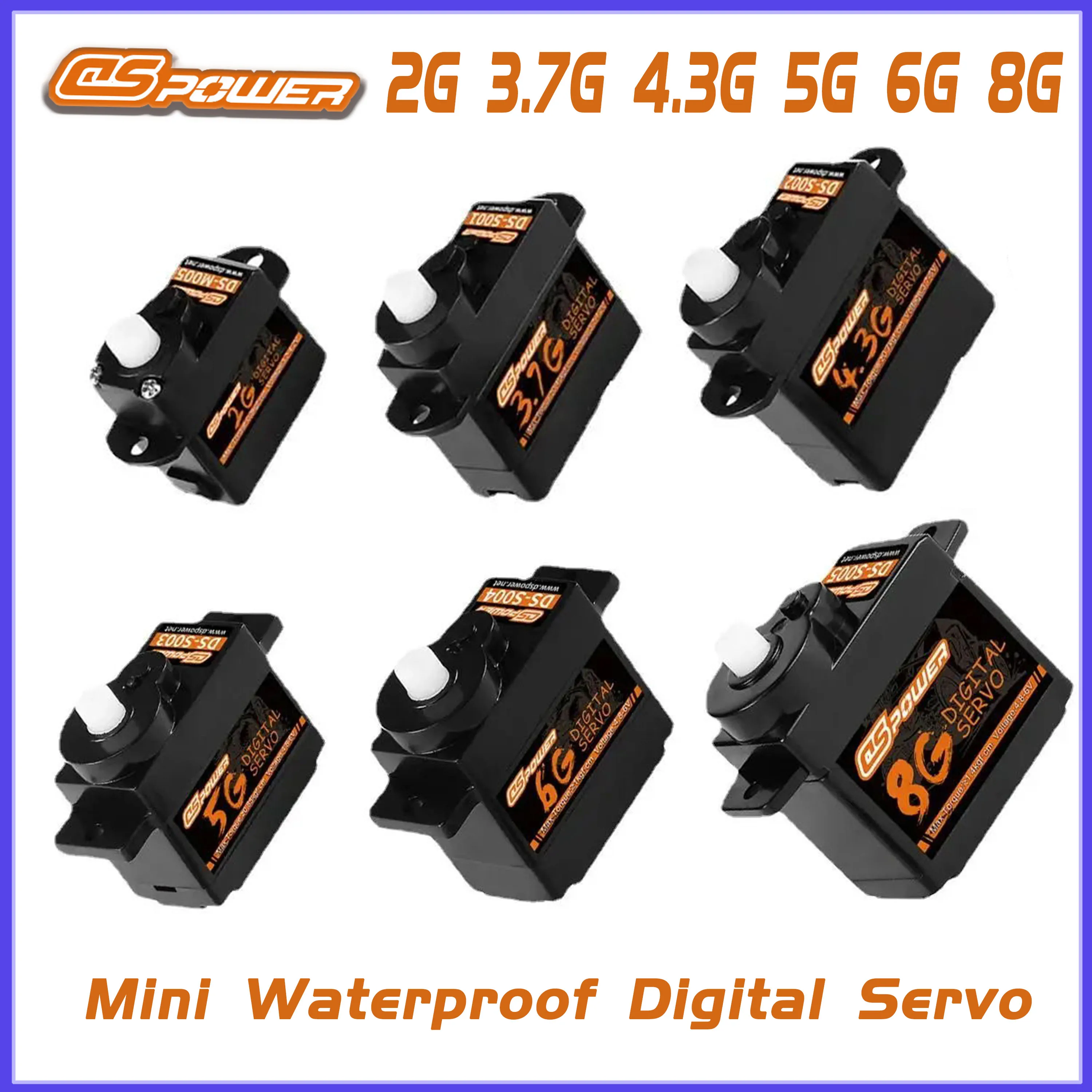 DSPOWER 미니 디지털 서보 모터, F949S K110S 실내 비행 비행기 헬리콥터 RC 마이크로 보트 자동차 로봇용, 2g, 3.7g, 4.3g, 5g, 6g, 8g