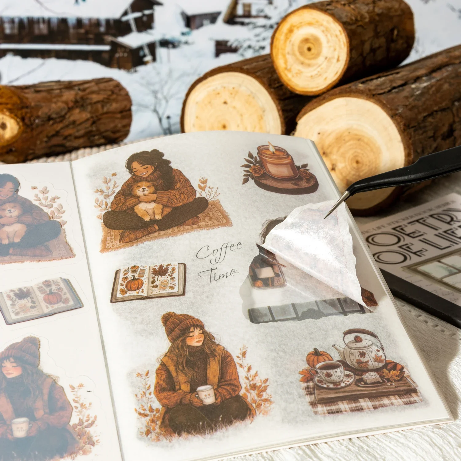 Винтажные принадлежности для скрапбукинга для повседневной жизни, книга-наклейка, креативный декоративный материал, наклейки для дневника, эстетические канцелярские принадлежности