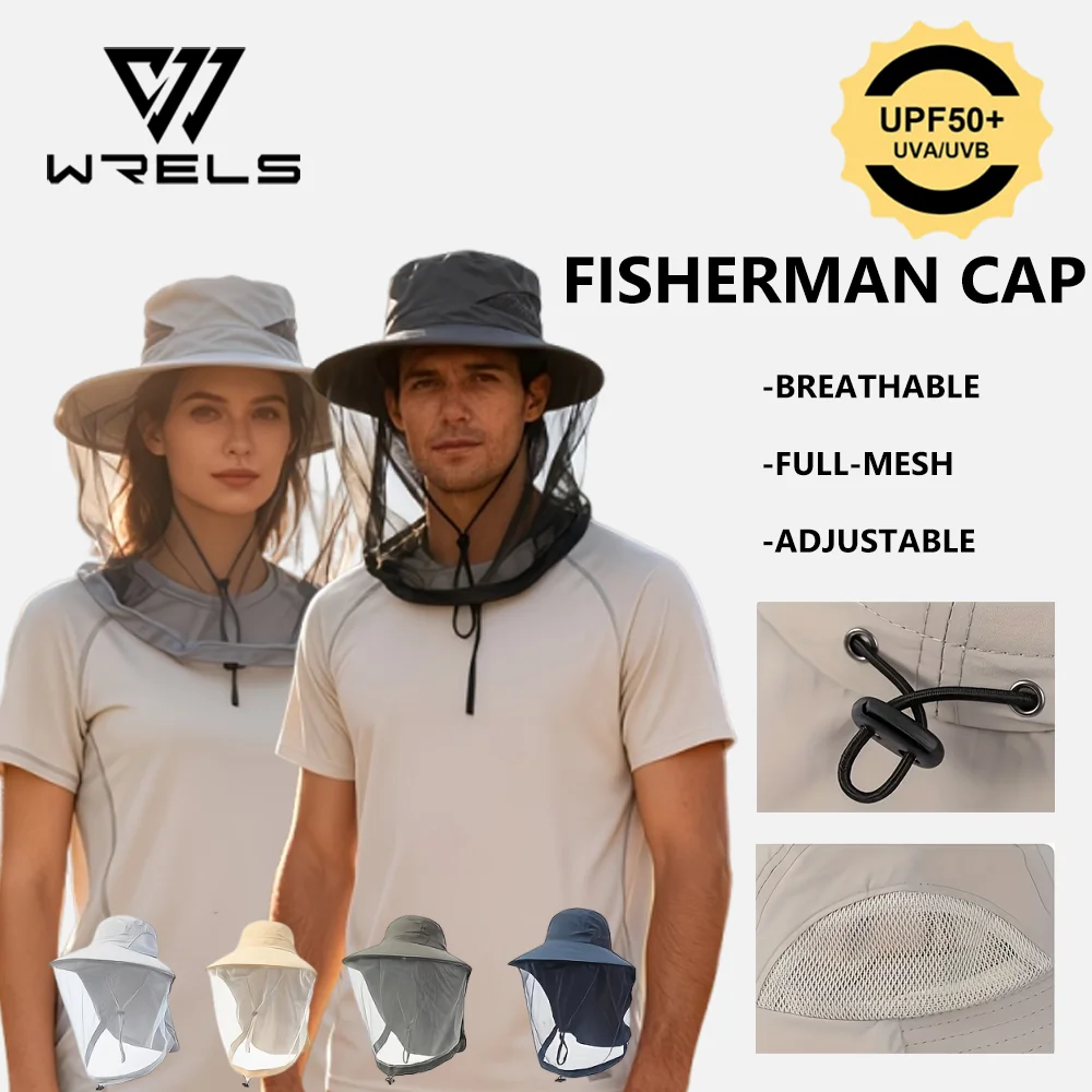 UV Protection Hat Breathable Full-Mesh Head Net Insect Protect Fisherman Cap Anti-UV Adjustable Hiking Camping Nature Travel Hat