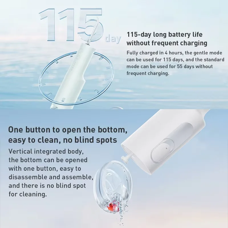 XIAOMI MIJIA F400 Portable Oral Irrigator with 4 Modes 200mL Water Tank 1700 Pulses/M Water Spray Retractable Flosser Pick Jet