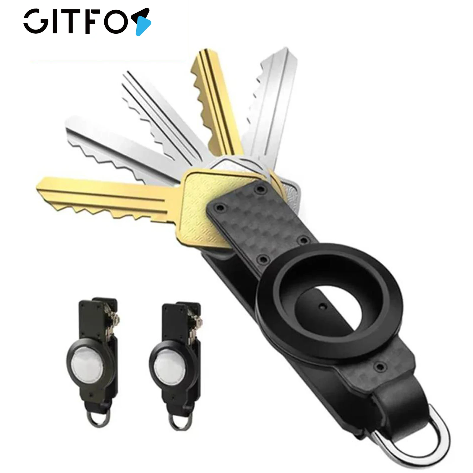 

GITFOS Key Organiser Airtag holder Anti-lost Key Chain Case Keychain for Apple Airtag holder Aluminum Keychain Key Accessorie