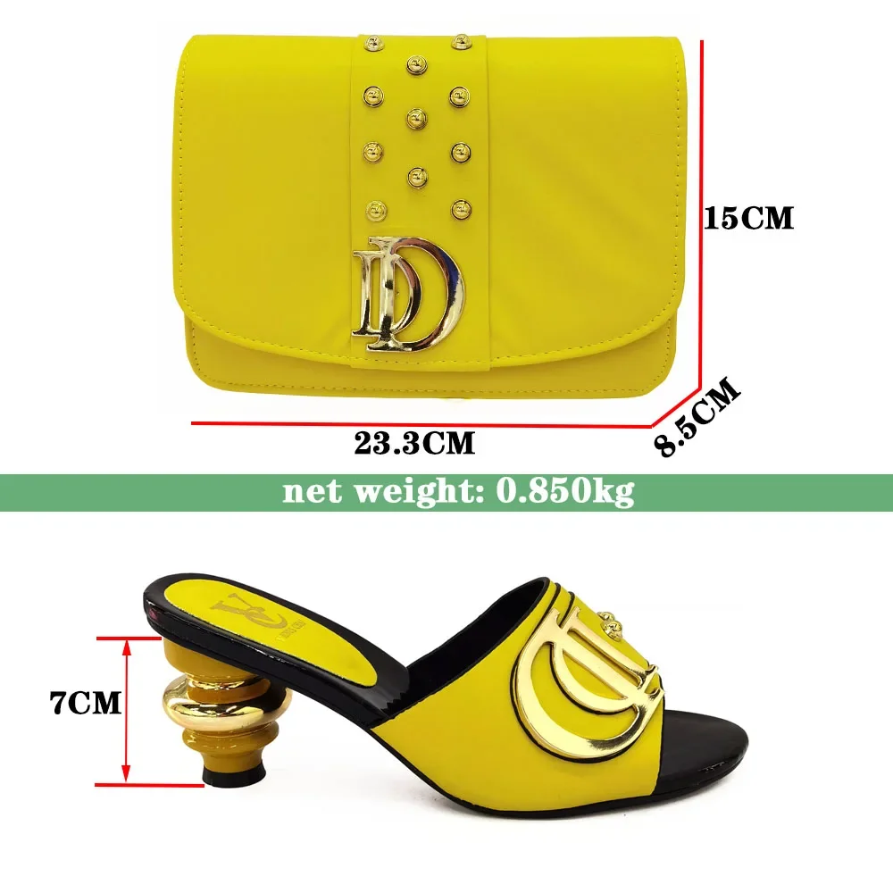 New Arrival Italian Shoes with Matching Bags Set Decorated with Rhinestone Women Summer Shoes African Wedding Shoe and Bags