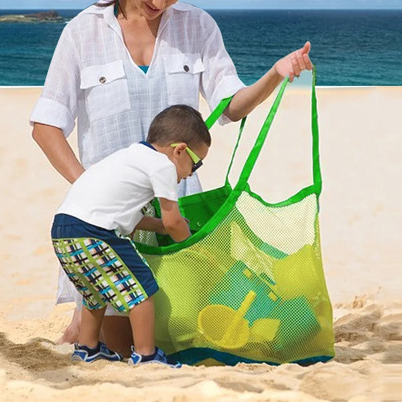 Large Beach Bag Children Sand Away Protable Mesh Bag Kids Bath Toys Storage Bags Swimming For Towels Women\'s Cosmetic Makeup Bag