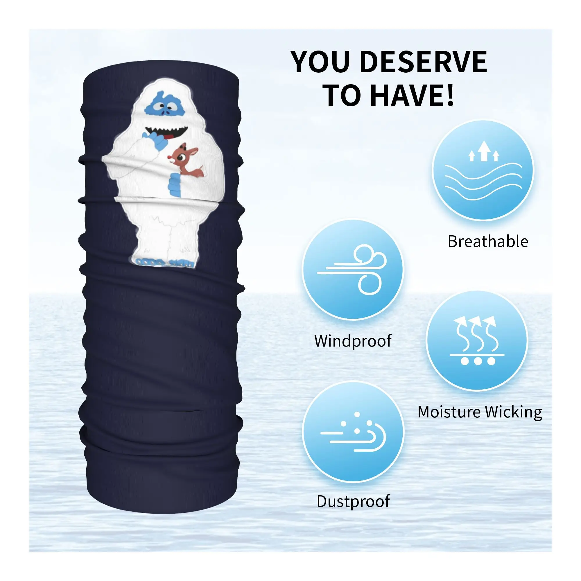 عيد الميلاد رجل الثلج البغيض مع رودولف باندانا الرقبة الجراب مطبوعة التفاف وشاح متعدد الاستخدام ركوب الدراجات وشاح الجري