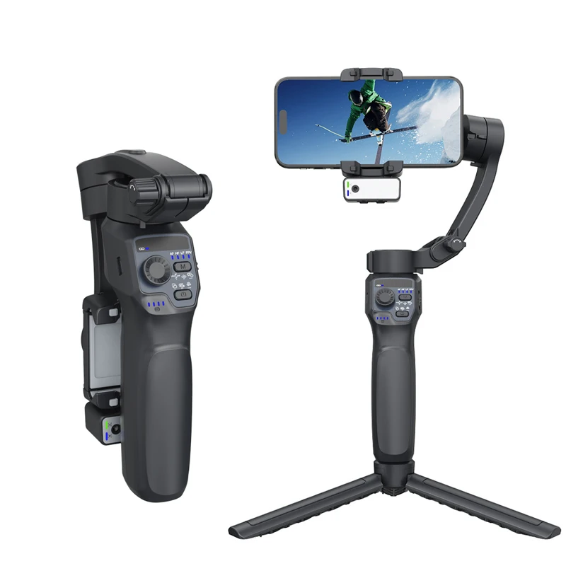 

Мобильный стабилизатор карданного подвеса, стабилизатор для телефона для видеозаписи с отслеживанием лица/объемов, 3-осевой стабилизатор для Android, iPhone