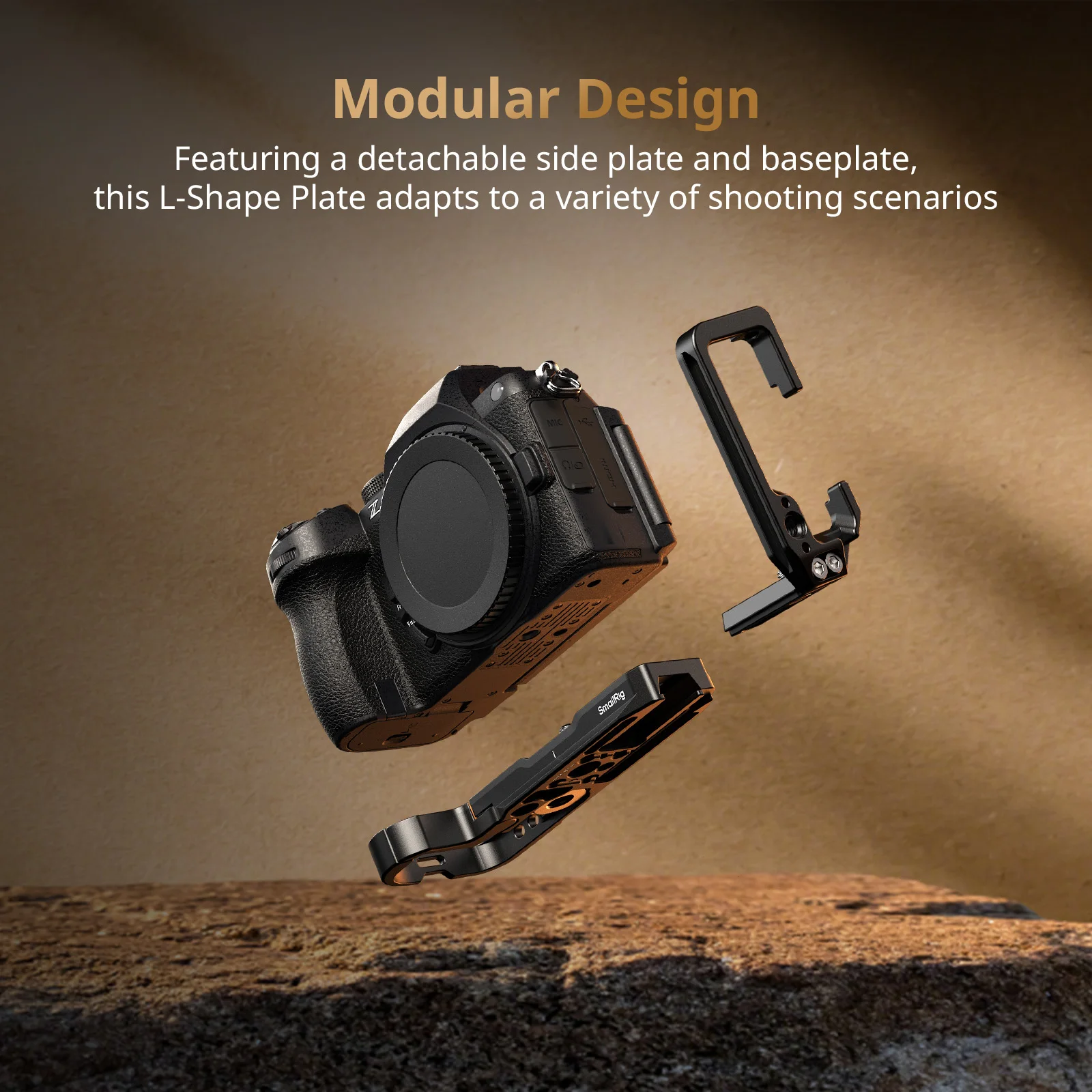 لوحة تثبيت على شكل حرف L من SmallRig 5256 Z5II / Z6II / Z7II لكاميرا Nikon Z5/II Z6 Z6II Z7 Z7II مع لوحة تحرير سريعة من Arca-Swiss