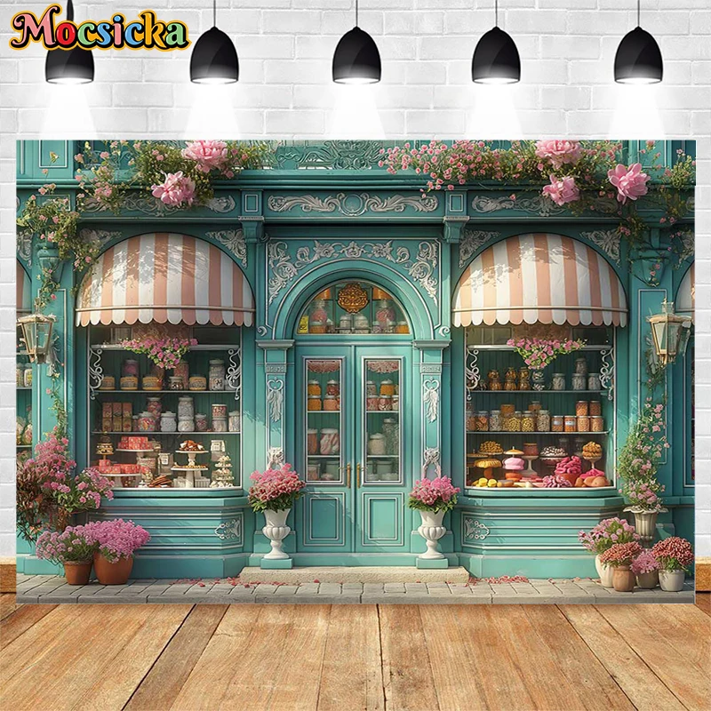 Mocsicka Photography Background Spring Easter Shop Floral Decoration Adult Kids Art Portraits Baby Shower Backdrop Photo Studio