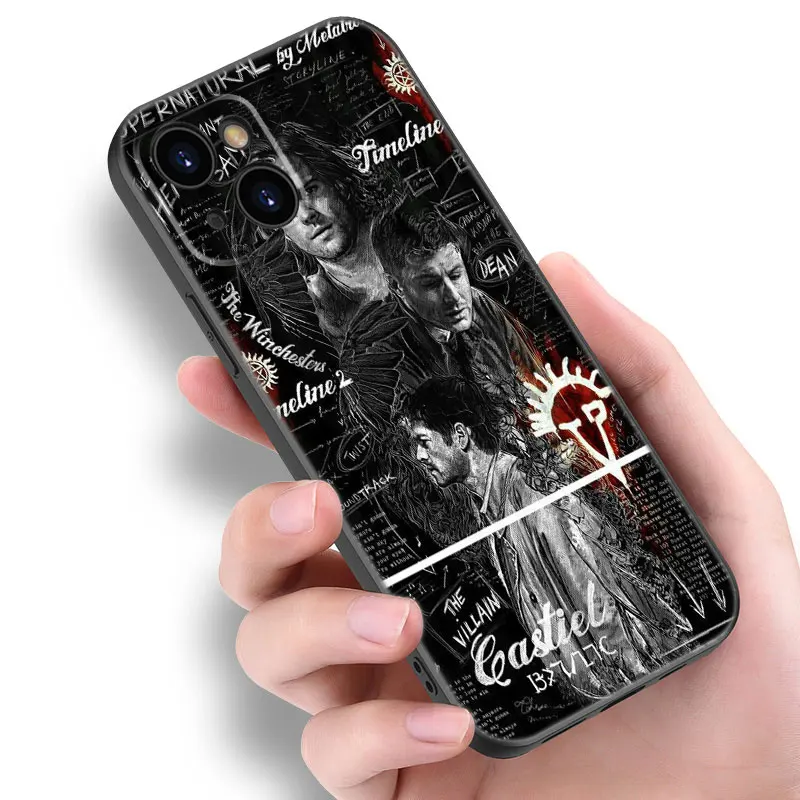 Supernatural Phone Case For Apple iPhone 12 13 Mini 11 14 15 Pro Max 7 8 Plus X XR XS SE 2020 2022 Black Silicone Case