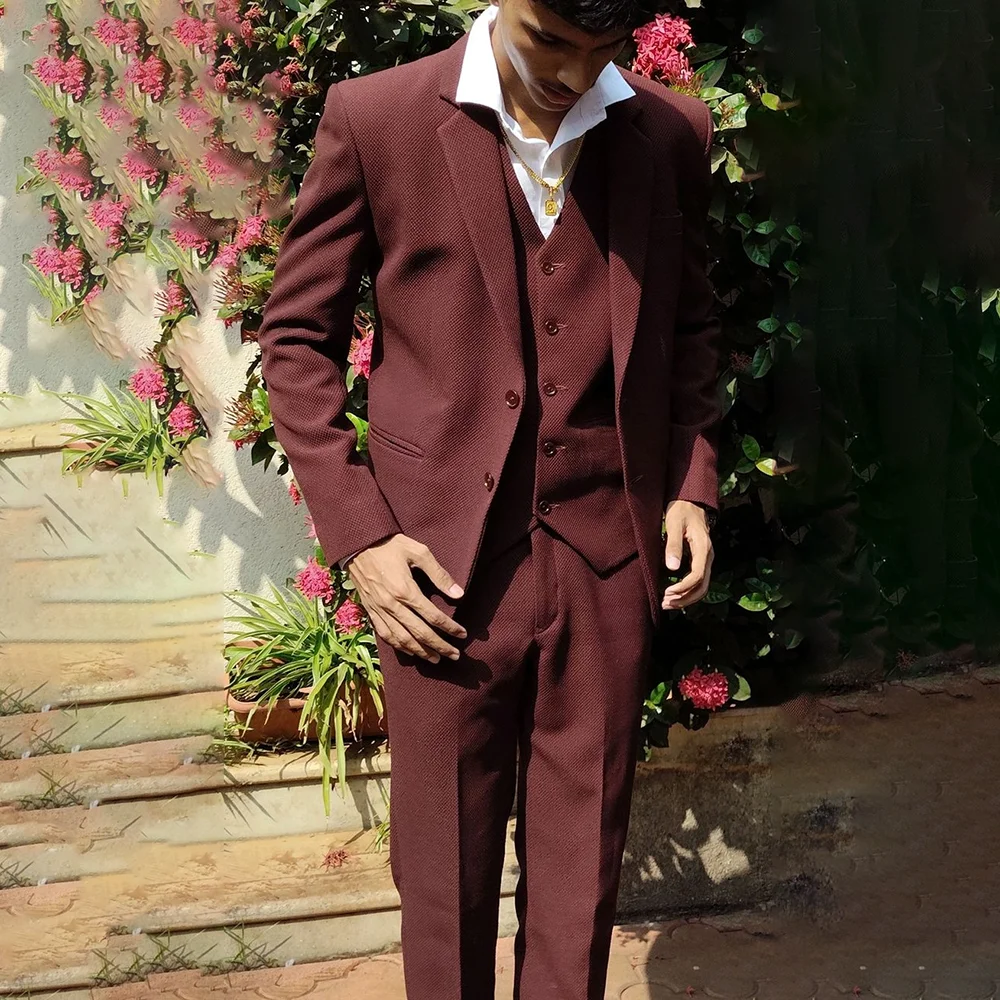 

New Style Fashion Men's Suits 3 Pieces Jacket Pants Vest Business Casual Wedding Party Groom Tuxedo Terno Masculino Completo