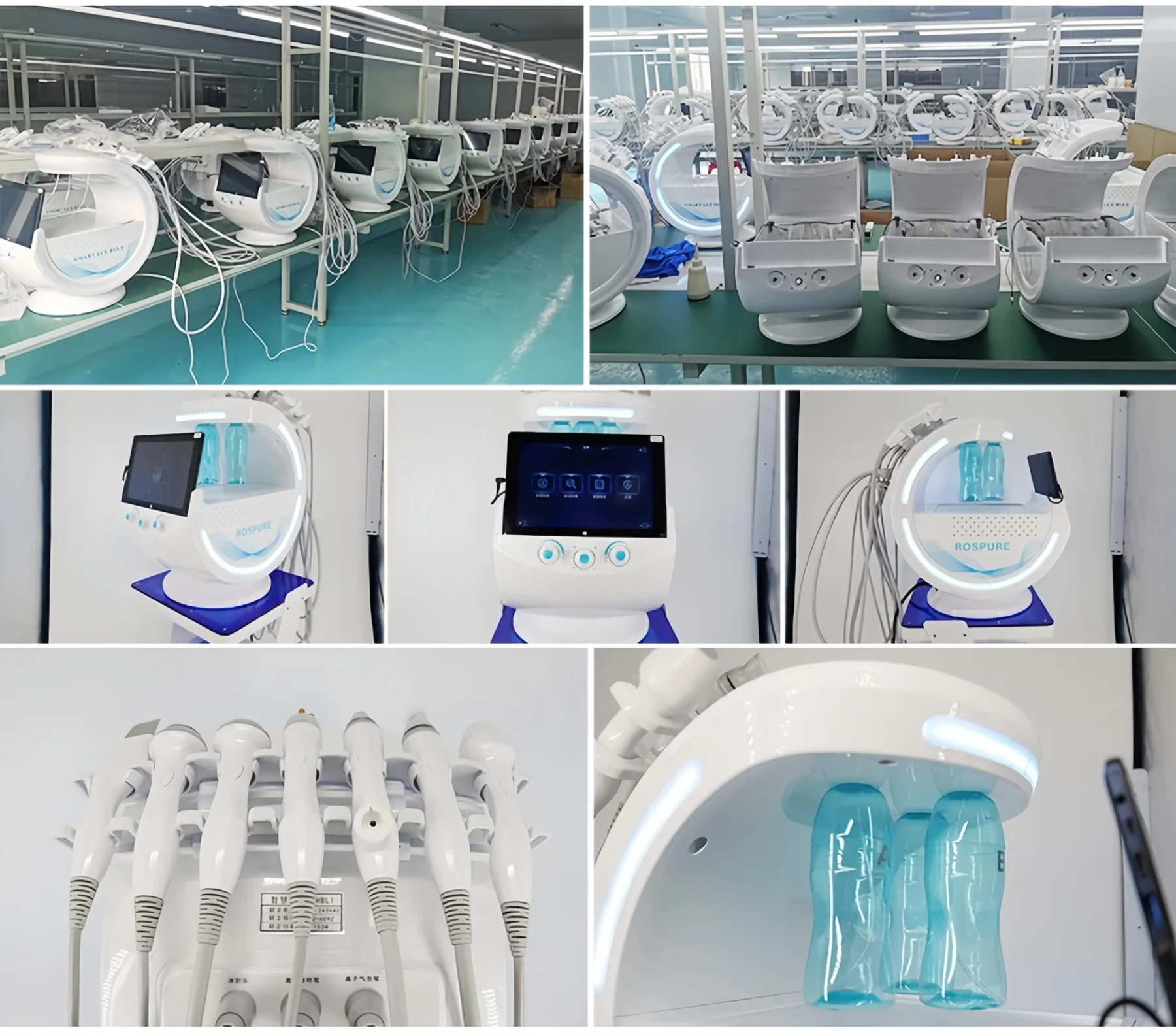 7-in-1 Smart Ice Blue SPA Machine, Oxygen Microbubble Machine, Skin Regeneration, Skin Management Spray Gun, Skin Analysis