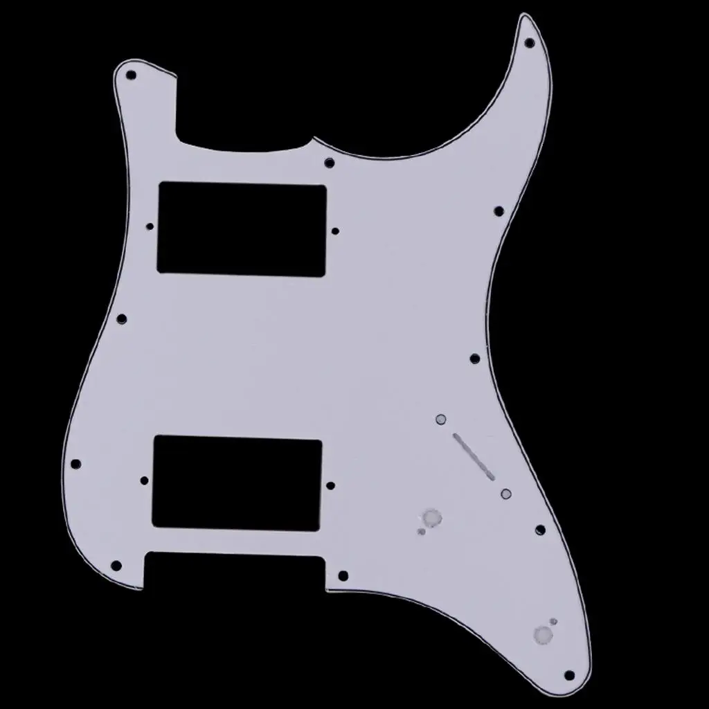 HH 11-Hole Electric Guitar Pickguard Pick Guard Scratch Plate for ST/Sq Style Guitar Parts 3Ply White