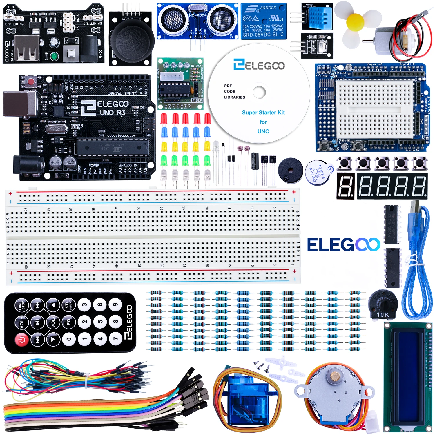 ELEGOO Arduino UNO 프로젝트 슈퍼 스타터 키트, Tutorial 및 UNO R3 포함, Arduino ide와 호환 가능 