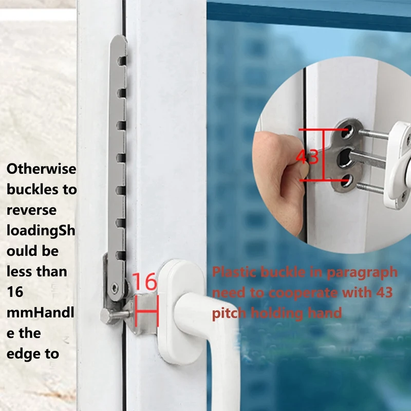 قفل أطفال من سبائك الألومنيوم الفولاذية بالكامل ، قفل نافذة عالمي ، مشبك دعامة ، محدد الرياح ، قفل باب وطفل