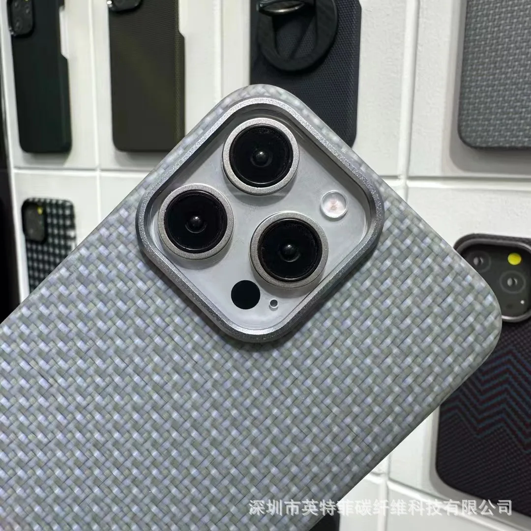 QADIR Magsafe case For iphone 15 Pro Max case Original carbon fiber Ultra Thin cover for iphone 15 pro  hard case Titanium Gray