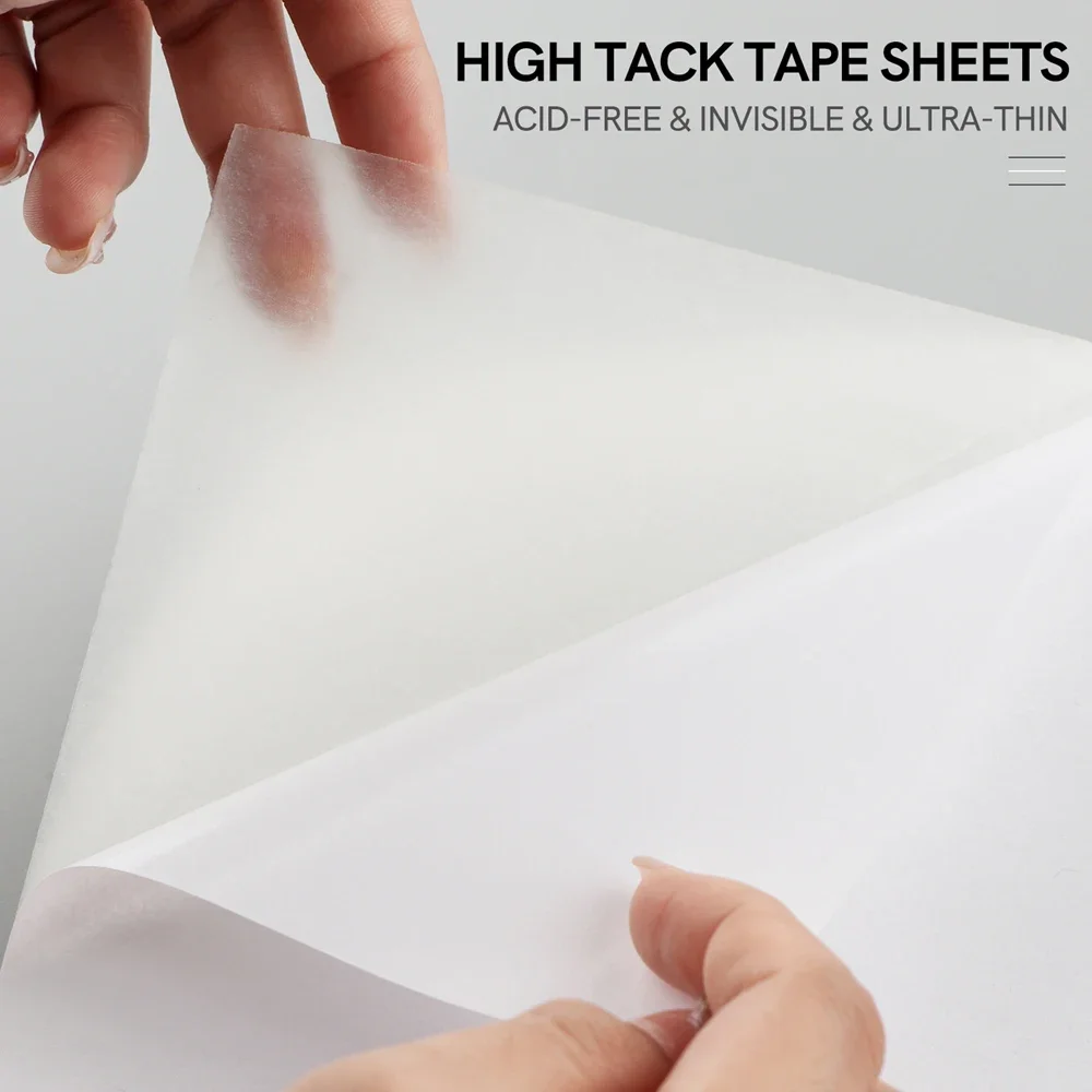 10Pcs/set Clear Double Sided Adhesive Sheets Adhesive Tap Sheet Sticky Film for Arts Craft Photo Albums Card Making Supplies