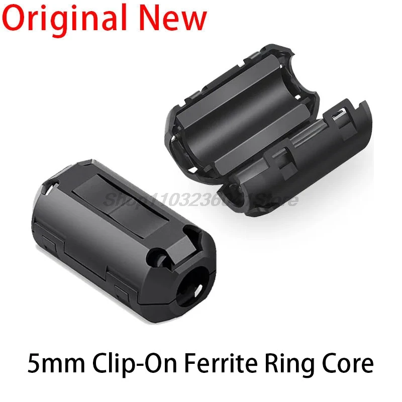 5 Pcs 5mm Clip-On Ferrite Ring Core Noise Suppressor For EMI RFI Clip Cable Active Components Filters Dropship