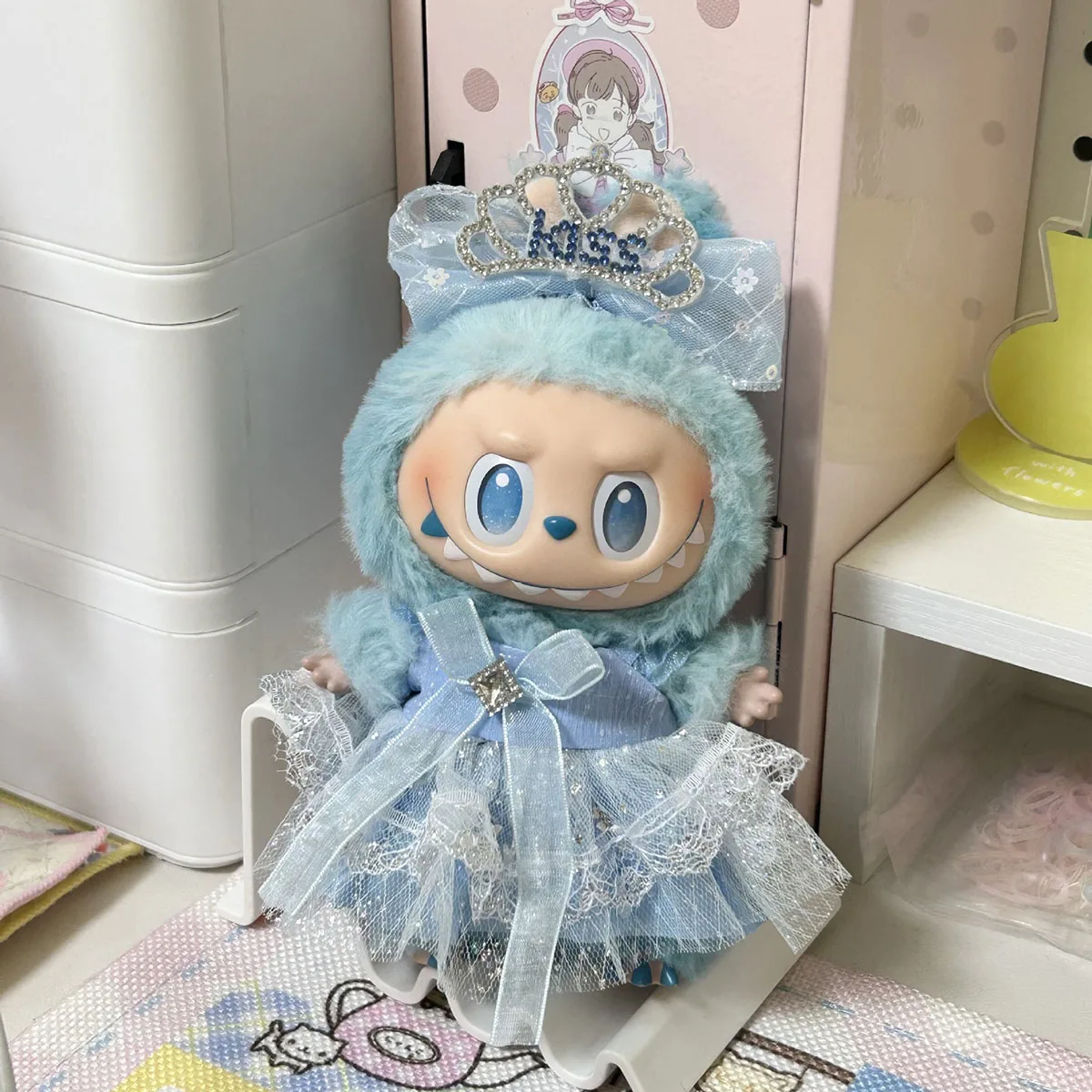 كيس نوم لطيف على شكل دمية قطيفة صغيرة على شكل رسوم كرتونية مع قناع عين لهدية ملابس لابوبو