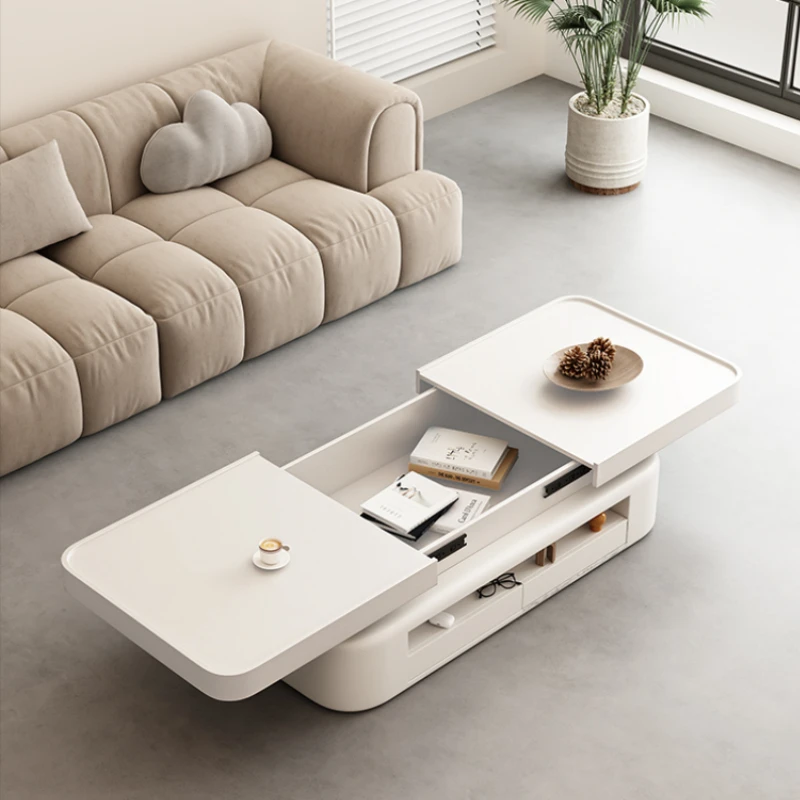 Living Room Ajustable Coffee Table Organizer White Nordic Mobile Coffee Table Trau Mesa Lateral Apartamento Couchtisch Furniture