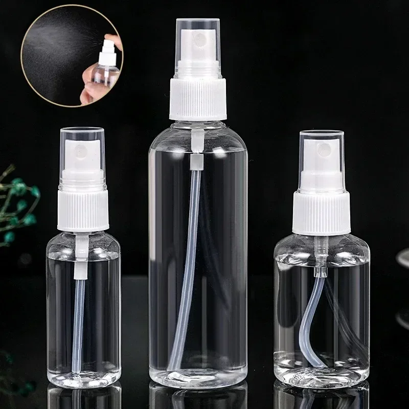 10/50/120ml Travel Refillable Bottles Dispenser Portable Transparent Plastics Spray Bottle PET Cosmetics Water Alcohol Container