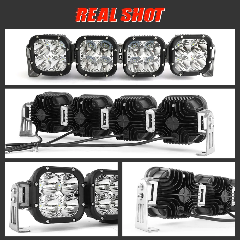Off Road Spot Barra Led 4x4 UTV Roof Mount Offroad UTV Linkable Modular Led Light Bar For Polaris RZR Maverick X3 Trucks