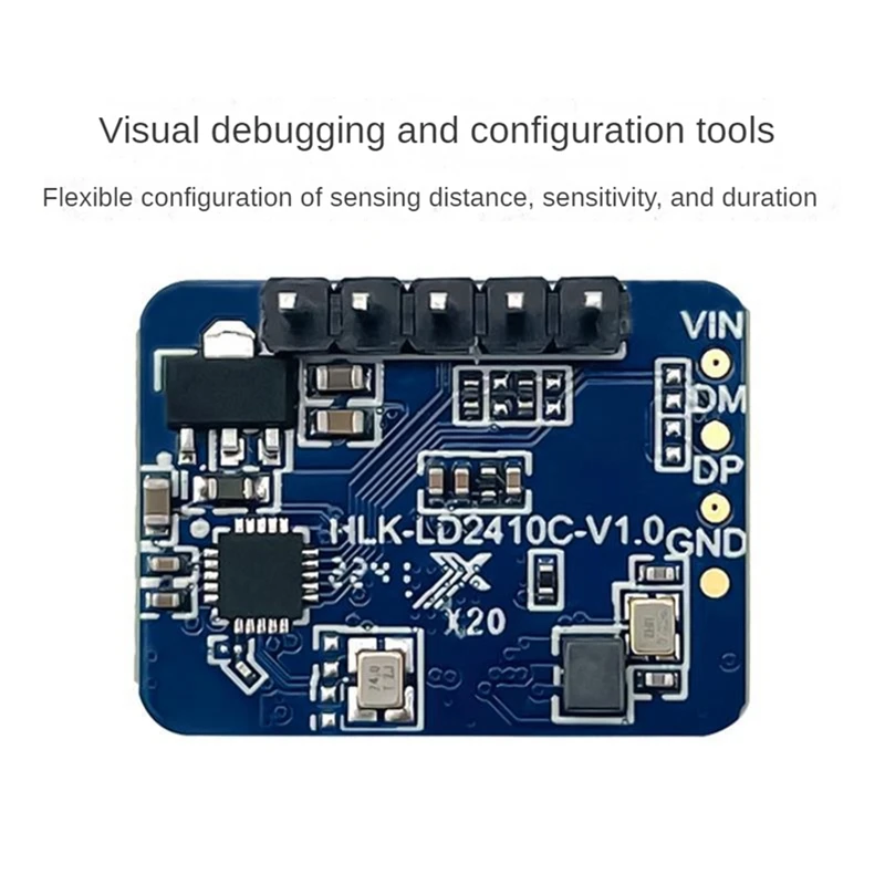 FULL-2Pcs HLK-LD2410C 24G Human Presence Sensor BT Function App Radar Sensing Module FMCW Millimeter Wave Motion Detection