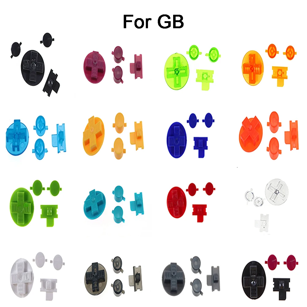 YuXi-Multi Color Clear Plastic Botão para Gameboy Classic, Botão D-pad, DIY Botão Set Substituição, Substituição para GB, DMG, A, B, 1Set