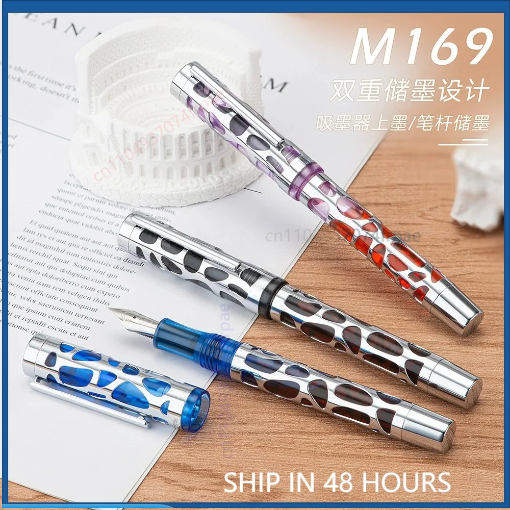 

For Asvine M169 Hollow Metal Skeleton Fountain Pen Dropper Converter Dual Use Calligraphy Gift Pen