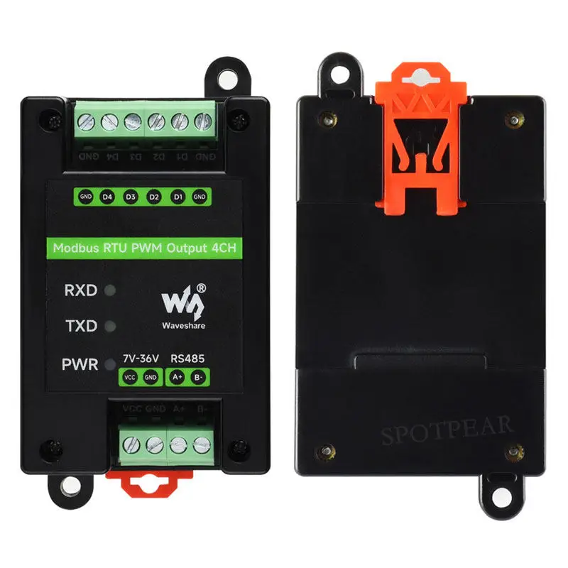 4-channel PWM RS485 Pulse Output Module, Modbus RTU, Rail-mounted