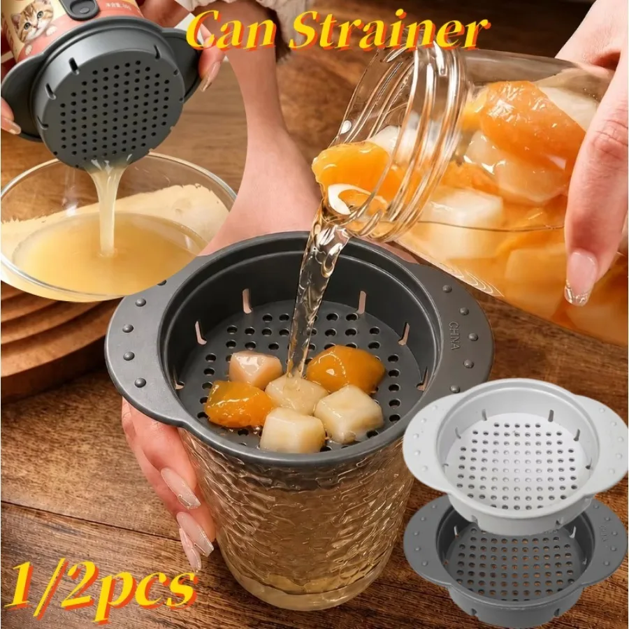 1/2pcs Kitchen Can Strainer Anti Clog Mesh Kitchen Sink Strainer with Handle Universal Sink Filters for Vegetables Fruit Tuna