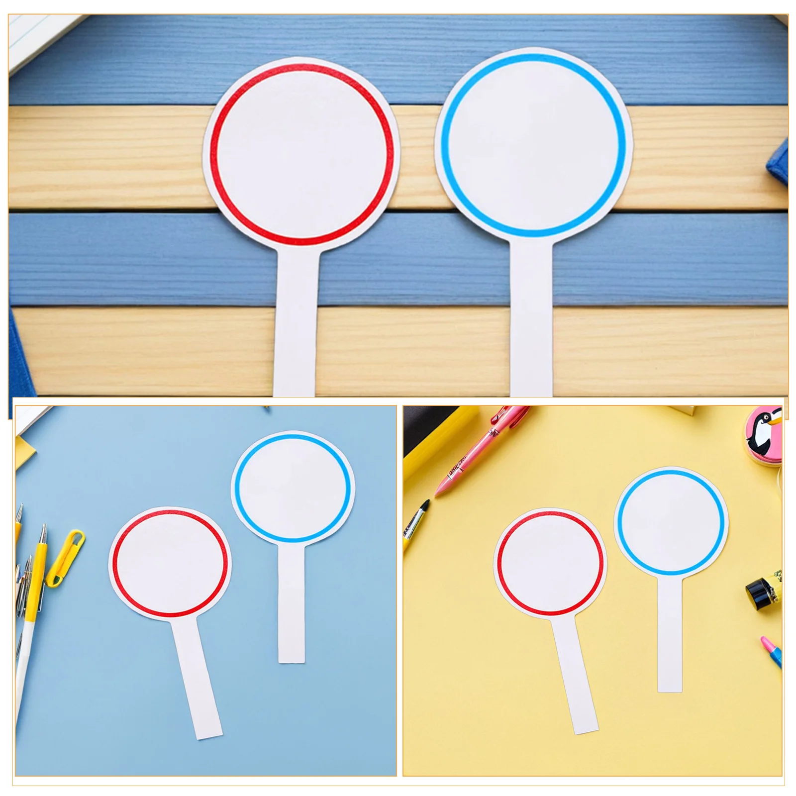 24 قطعة من مجاديف الإجابة على المسح الجاف، لوحات نتائج قابلة لإعادة الاستخدام وقابلة للكتابة مع مقبض لوحات التصويت المحمولة للفصول الدراسية للمعلمين، #5