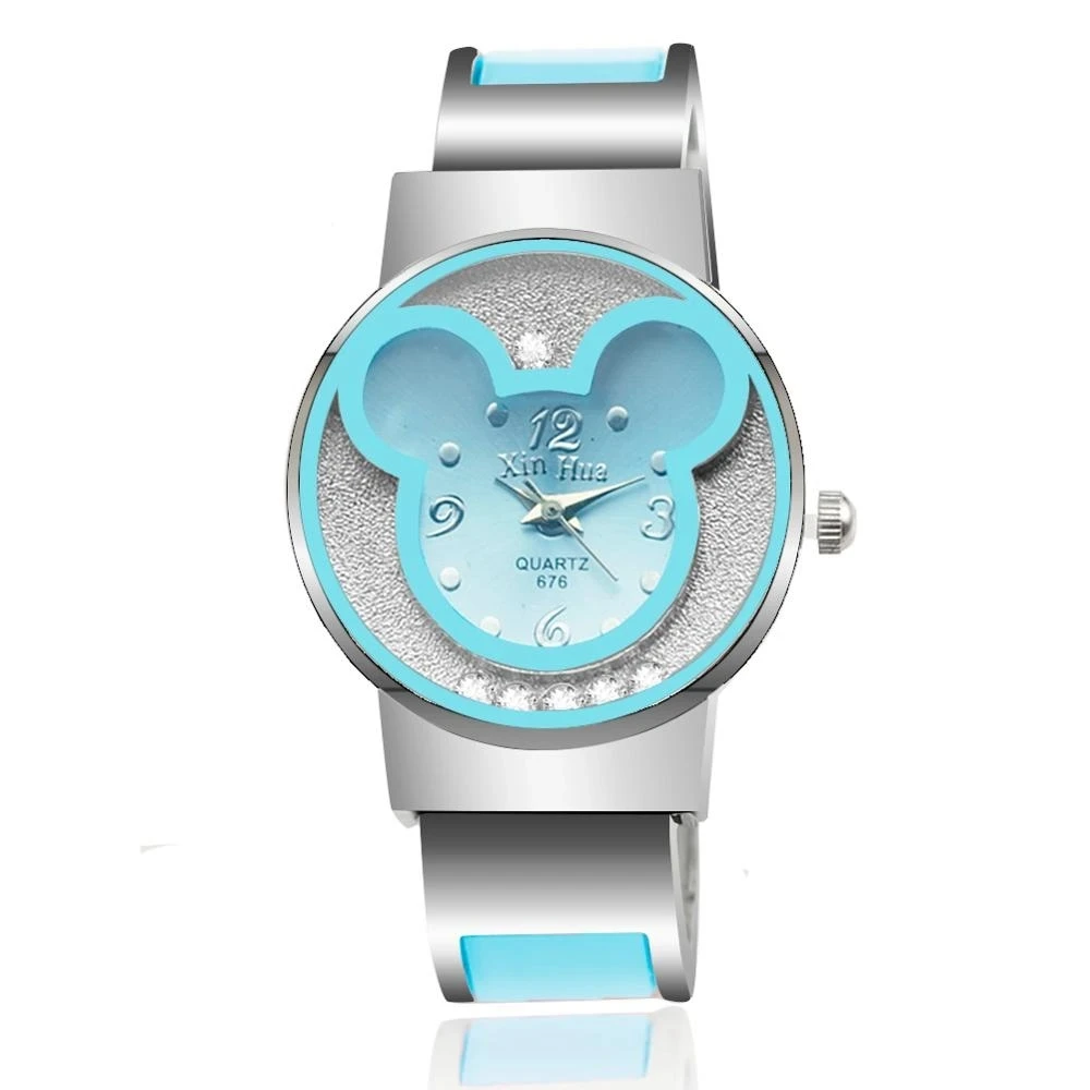 Children\'s Quartz Watch For  Mickey Mouse Cartoon Stainless Steel Bracelet  Kids Student Boy Girl Cute Wristwatches Clock Gift