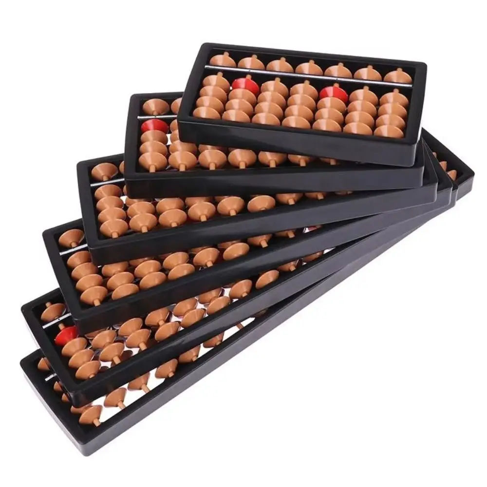 New Plastic Standard Abacus 7/9/11/13/15/17 Digit Brown Bead Soroban Calculator Counting Abacus Mathematics Beginners