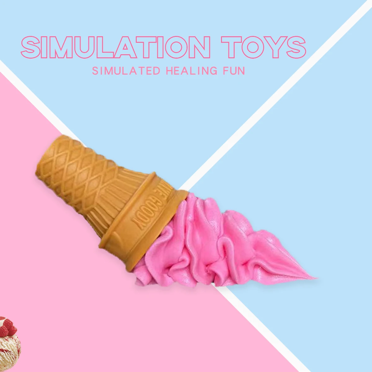 Simulation Crispy Ice Cream Model Realistic Artificial Food Model Fake Food Dessert Ice Cream Cone Photography Decorative Props