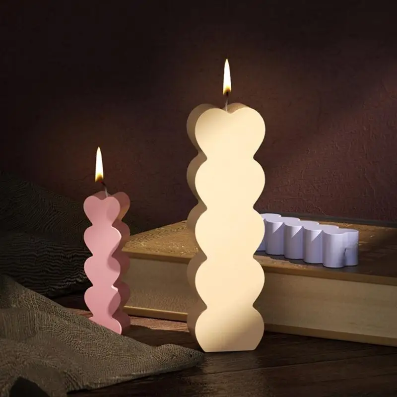 A52E Heart Molds,Heart Silicone Mold for Candle Making Plaster Ornaments Molds