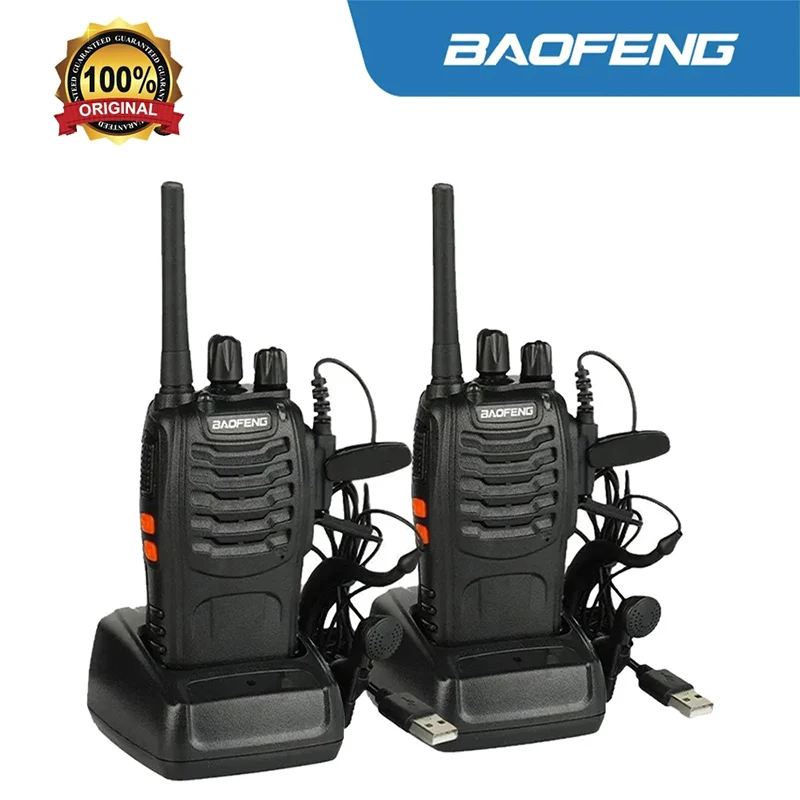 

2pcs Original Baofeng interphone BF 888s Walkie Talkie UHF 400-470MHz Channel Portable two way radio 16 communication channels