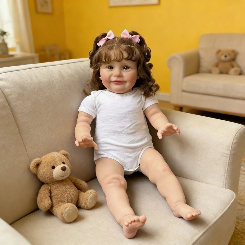 دمية زوي المولودة حديثًا بحجم طفل كبير 66 سم، مصنوعة يدويًا بجودة عالية مع بشرة ثلاثية الأبعاد وعروق مرئية