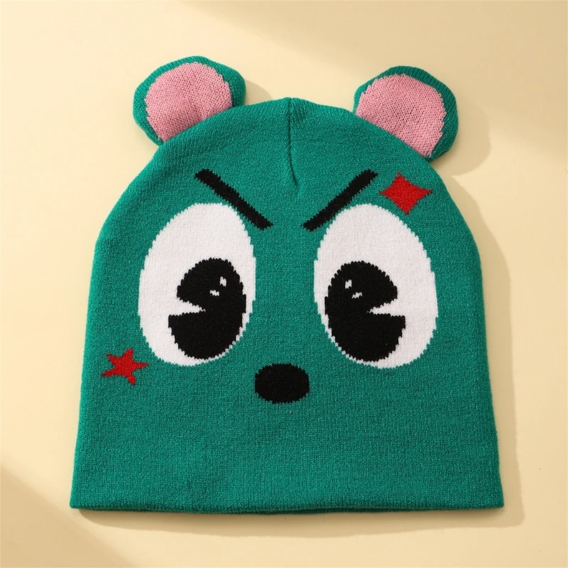 Topi Kartun Rajut Modis Rajutan Tahan Angin Luar Ruangan untuk Gadis Remaja