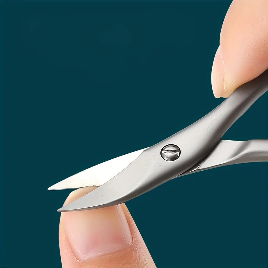Professionelle Edelstahl-Nagelknipser mit Gebogenen Klingen - Präzisions-Trimmer für Augenbrauen, Wimpern, Maniküre & Pediküre – Detail 3