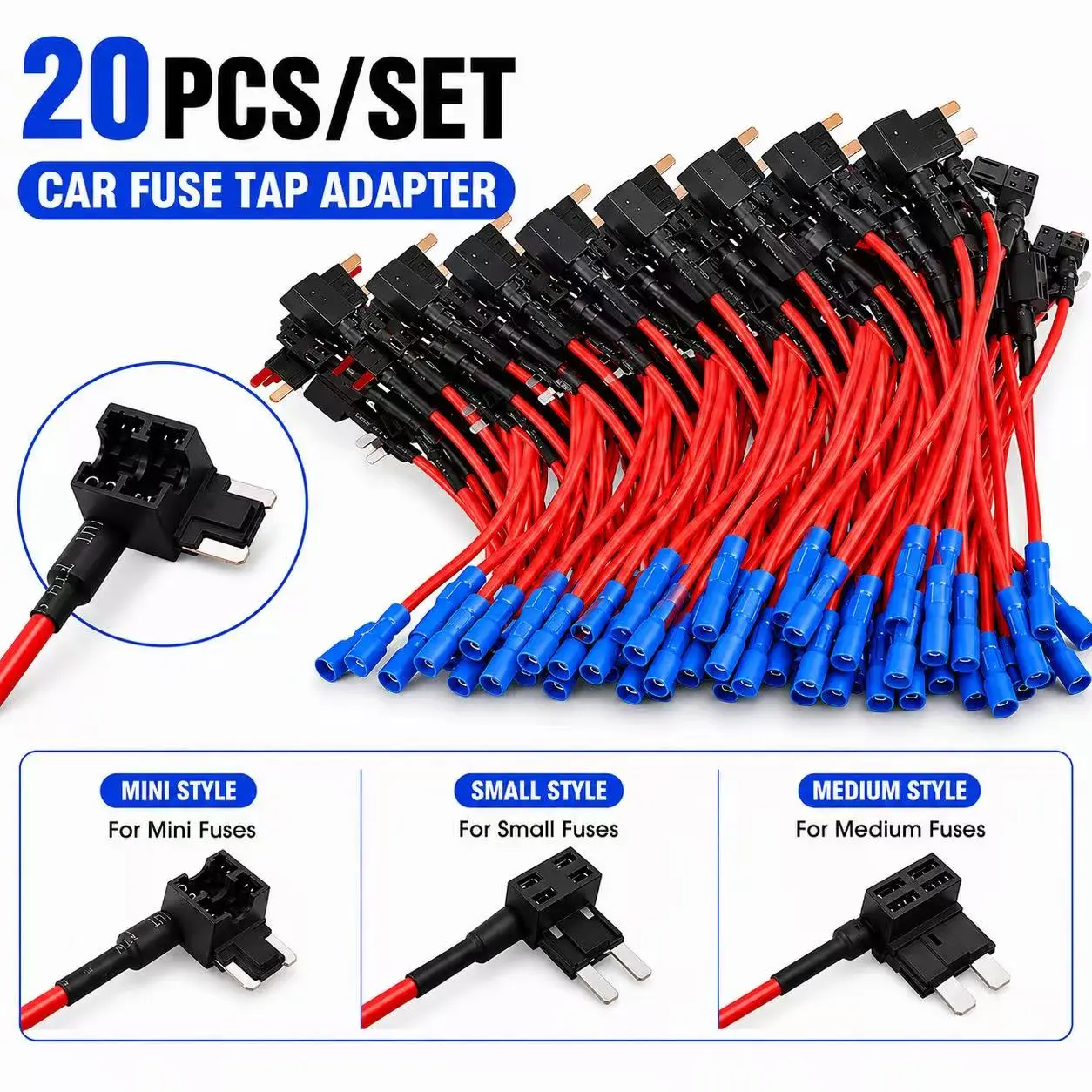 5/10/20pcs Car Fuse Box Electrical Appliances Mini Small Medium Car Fuse Blades Holder Auto Circuit Extender Power Adapter