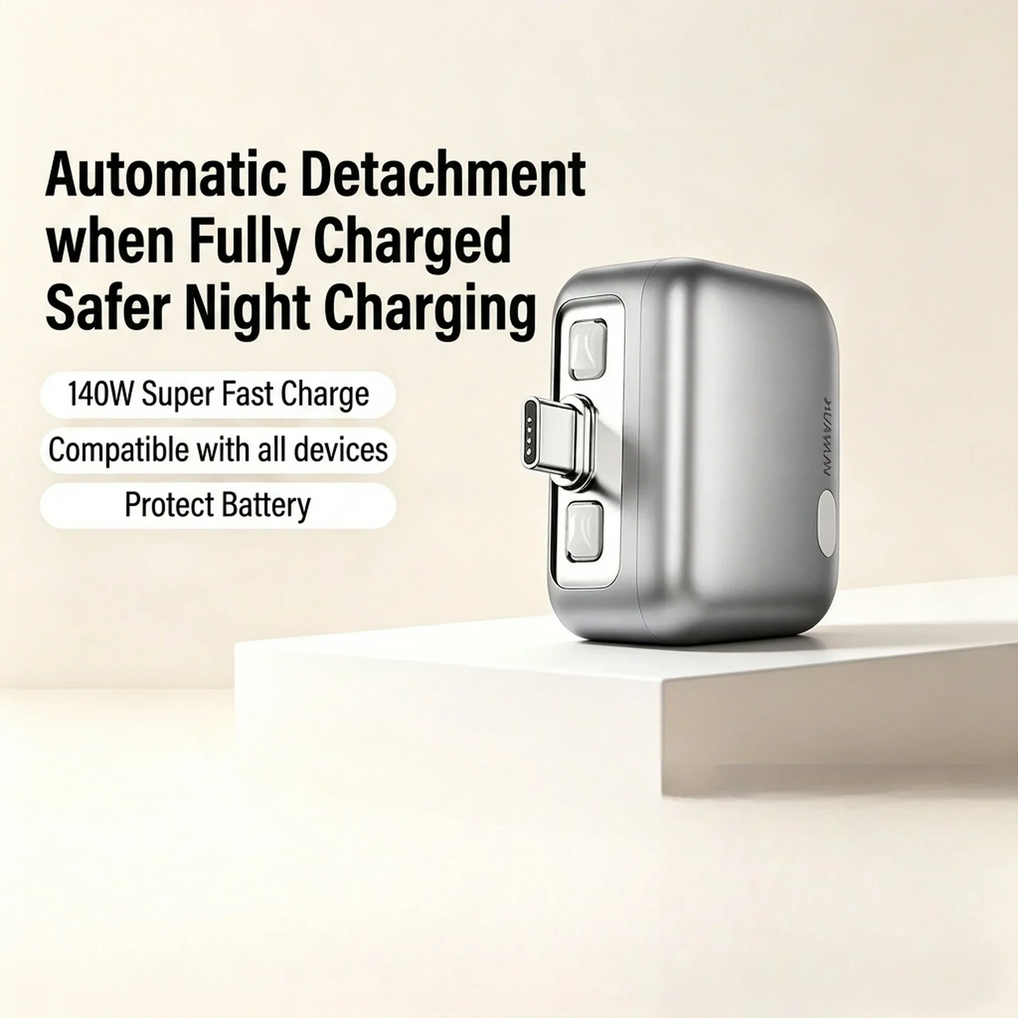 140W Fast Charger Phone Adapter Physical Full Charge Disconnector Automatically Cuts Power Ejects Phone When Fully Charged