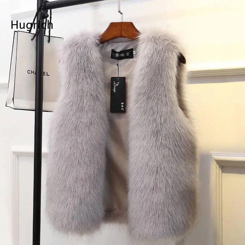 Women's Faux Fur Vest Sleeveless Fluffy Warm Winter Coat Soft Plush Outerwear Gilet Black White Grey Green Beige