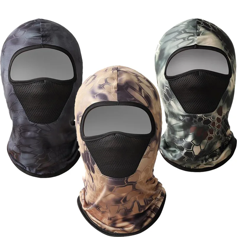 men cycling quick-drying headgear Balaclava Mesh face mask desert python pattern leisure Baotou TSLM1