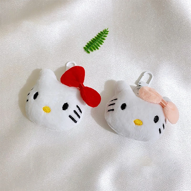 Kawaii Hello Kitty Keychain Soft Plush Doll Keyring Cute Cartoon KT Cat Key Chain Girls Bag Pendant Best Friend Gifts