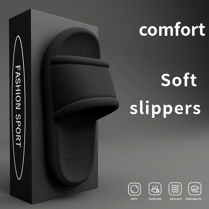 Simple Men's Household Slippers Summer EVA Soft Bottom Deodorant Comfortable Indoor and Outdoor Non-Slip Lightweight Sandals