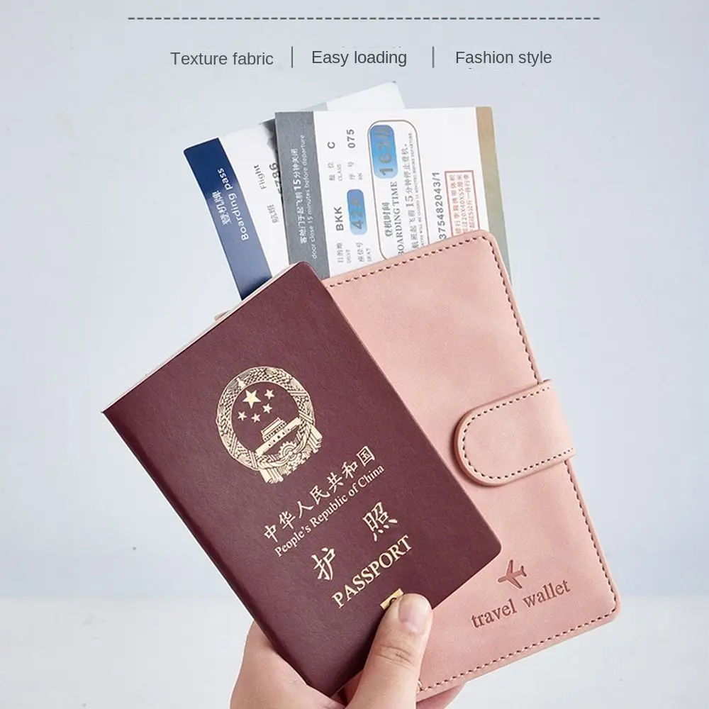 Couro RFID passaporte titular, portátil, ultra-fino, impermeável RFID carteira, multi-função passaporte saco