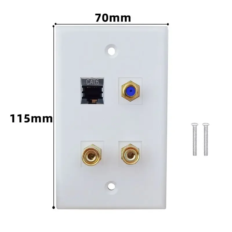 لوحة أمريكية متعددة المنافذ 115*70 مللي متر مقبس حائط تلفزيون F Head CAT6 شبكة عالية الوضوح HDMI متوافق مع رئيس مكبر الصوت #4