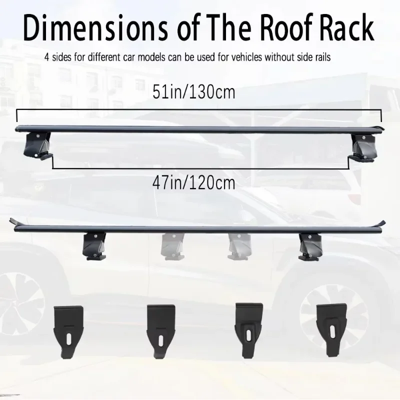 Universal Roof Crossbar Aluminum Alloy Roof Rack Suitable for cars/vehicles without luggage racks