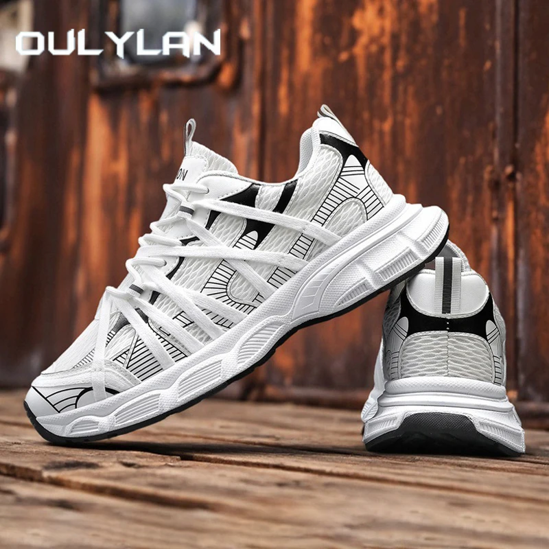 

Oulylan Autumn Double Color Sports Shoes Outdoor Mesh Breathable Casual Footwear Male Fashion Thick Soled Sneakers Size 39-44