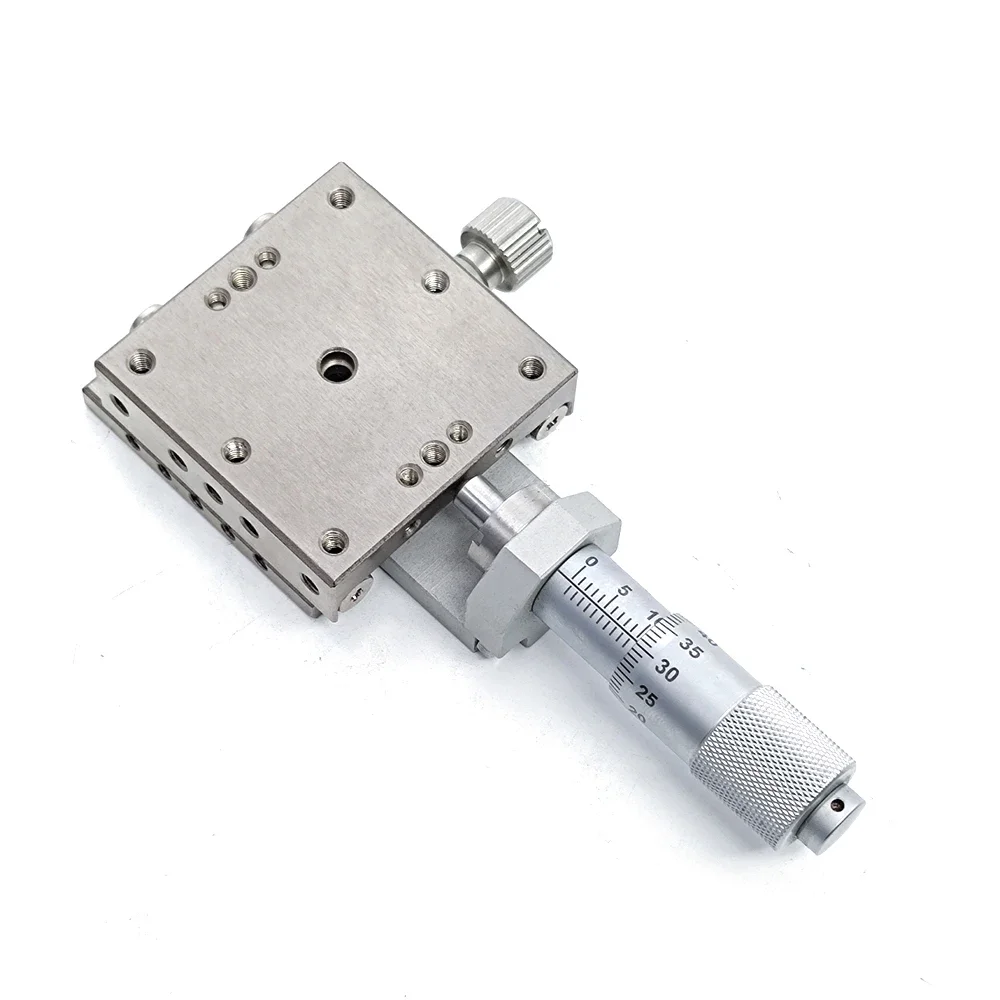 LBX80 80x80mm High Precision Manual Linear X Axis Stage Stainless Steel Cross Roller Guide Manual Stage Micrometer